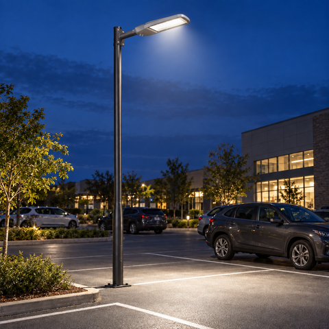 Pack lampadaire filaire complet 3/4/5/6 mètres au choix : Lampadaire LED filaire Série FLEX V4 + Mât STANDARD V4 EVO - Entraxe des trous 200mm - Noir ou Gris