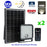 Pack de 2x Projecteurs LED solaires - Série SECURITY V1 - Rendu lumineux 300 Watts - 4800 lumens - Angle 120° x 60° - IP65 - 4000k - Lampe 20 x 19 x 5 cm - Panneau solaire monocristallin ajustable - Détecteur PIR - Télécommande