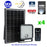 Pack de 4x Projecteurs LED solaires - Série SECURITY V1 - Rendu lumineux 300 Watts - 4800 lumens - Angle 120° x 60° - IP65 - 6000k - Lampe 20 x 19 x 5 cm - Panneau solaire monocristallin ajustable - Détecteur PIR - Télécommande