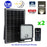 Pack de 2x Projecteurs LED solaires - Série SECURITY V1 - Rendu lumineux 150 Watts - 1500 lumens - Angle 120° x 60° - IP65 - 4000k - Lampe 14 x 15 x 3 cm - Panneau solaire monocristallin ajustable 22 x 18 x 2 cm - Détecteur Infrarouge - Télécommande