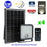 Pack de 4x Projecteurs LED solaires - Série SECURITY V1 - Rendu lumineux 150 Watts - 1500 lumens - Angle 120° x 60° - IP65 - 4000k - Lampe 14 x 15 x 3 cm - Panneau solaire monocristallin ajustable 22 x 18 x 2 cm - Détecteur Infrarouge - Télécommande