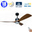 Ventilateur de plafond LED filaire - Série FRESH - Version BOIS - 18 Watts - 1440 Lumens - 80 Lumens/watt - CCT (Couleur Changeante en Température) 3000k/4000k/6000k - IP20 - Angle 120° -  122 x 4 cm - Modèle Noir - Avec télécommande