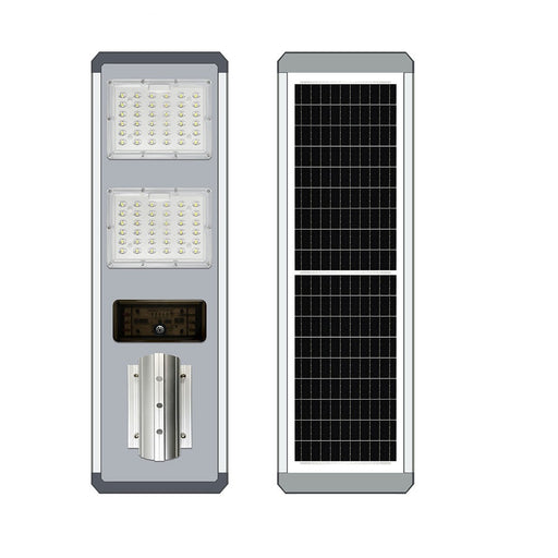 Lampe de rue solaire - Série VIBRATION - 2310 Lumens - 200 Watts - Structure Aluminium + ABS - Dimensions 820 x 255 mm - Panneau solaire 28W MONOCRISTALLIN - Autonomie 12 heures