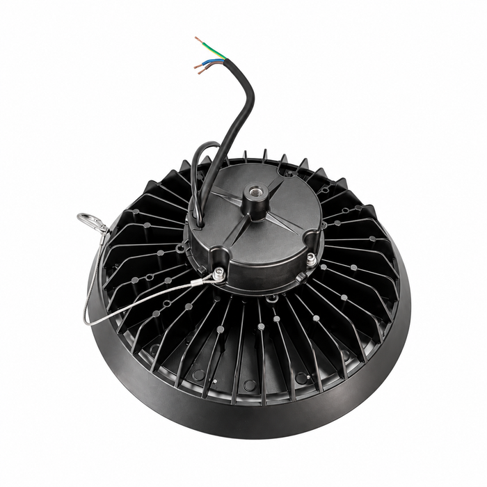 Lampe industrielle UFO - Série LIGHT V3 SENSOR - Avec détecteur de mouvement - 200 Watts - 30 000 Lumens - 150 Lumens/Watt - Angle 120° - IP65 - 32 x 13 cm - Transformateur SOSEN - Dimmable 0 à 10V - 3000k/4000k/6000k - Garantie 5 ans