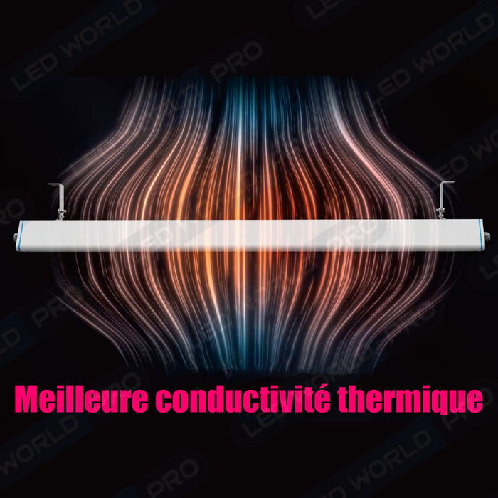 Pack de 12x Lampes industrielles linéaires - Série LINEAR V2 - 100 Watts - 16 000 Lumens - 160 Lumens/watt - Angle 30x90°  - IP66 - 60 x 11 x 8 cm - Transformateur SOSEN - Branchement en Série Possible - 4000K - Garantie 5 ans