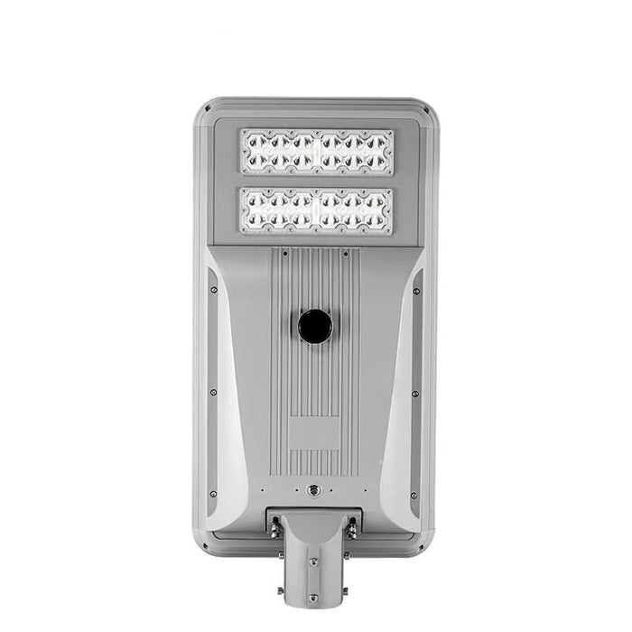 Lampe de rue solaire - Série STREET V3 -  6000 Lumens - 30 Watts - Structure Aluminium - Dimensions 828 x 408 x 150 mm - Panneau solaire 50W MONOCRISTALLIN - Autonomie 12 heures - Garantie 3 ans
