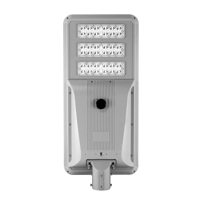 Lampe de rue solaire - Série STREET V3 -  8000 Lumens - 40 Watts - Structure Aluminium - Dimensions 933 x 408 x 150 mm - Panneau solaire 60W MONOCRISTALLIN - Autonomie 12 heures - Garantie 3 ans