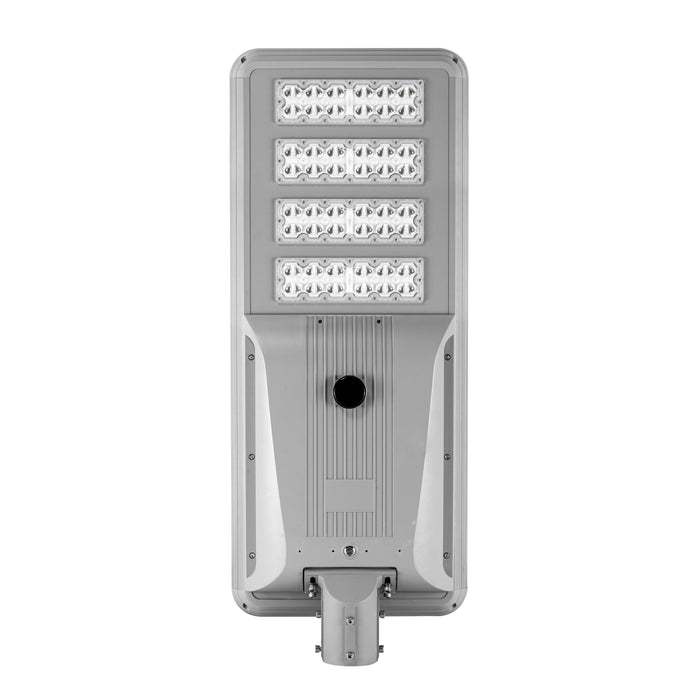 Lampe de rue solaire - Série STREET V3 -  12 000 Lumens - 60 Watts - Structure Aluminium - Dimensions 1173 x 408 x 150 mm - Panneau solaire 80W MONOCRISTALLIN - Autonomie 12 heures - Garantie 3 ans