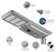 Lampe de rue solaire - Série STREET V3 -  8000 Lumens - 40 Watts - Structure Aluminium - Dimensions 933 x 408 x 150 mm - Panneau solaire 60W MONOCRISTALLIN - Autonomie 12 heures - Garantie 3 ans