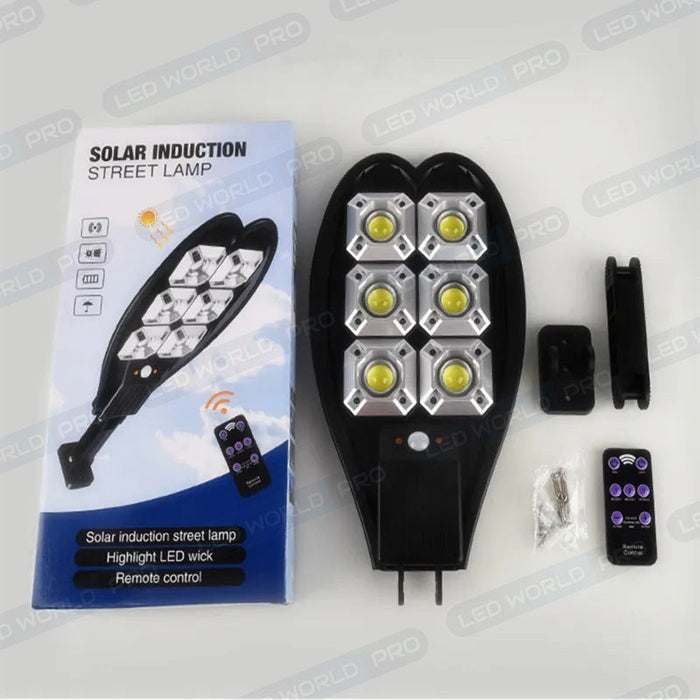 Pack 4x Lampes LED solaires pour extérieur - Série MULTI - 120 Watts - Angle 140° - IP65 - 55 x 37 x 18 cm - 3 Modes - Dimmable - COB LED - Télécommande - Détecteur de mouvement - Capteur crépusculaire - 6000k – Fonction détection 0% – 100%