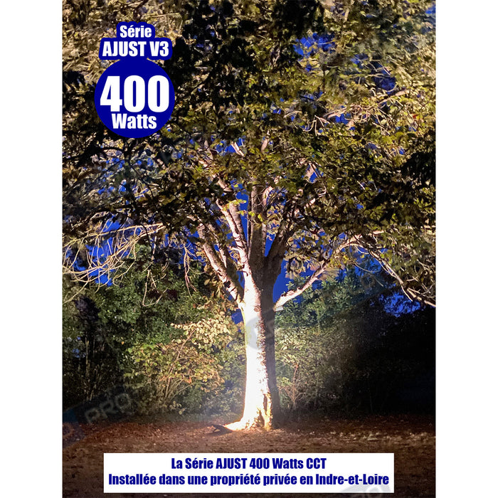 Pack de 8x Projecteurs LED solaires - Série AJUST V3 - CCT - Rendu lumineux 1200 Watts - 6300 Lumens - 90° - IP65 - Projecteur 35 x 26 x 5 cm - Panneau MONOCRISTALLIN 63 x 39 x 2 cm - Avec télécommande - Avec capteur crépusculaire