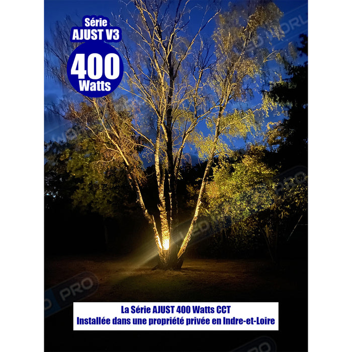 Pack de 8x Projecteurs LED solaires - Série AJUST V3 - CCT - Rendu lumineux 1200 Watts - 6300 Lumens - 90° - IP65 - Projecteur 35 x 26 x 5 cm - Panneau MONOCRISTALLIN 63 x 39 x 2 cm - Avec télécommande - Avec capteur crépusculaire