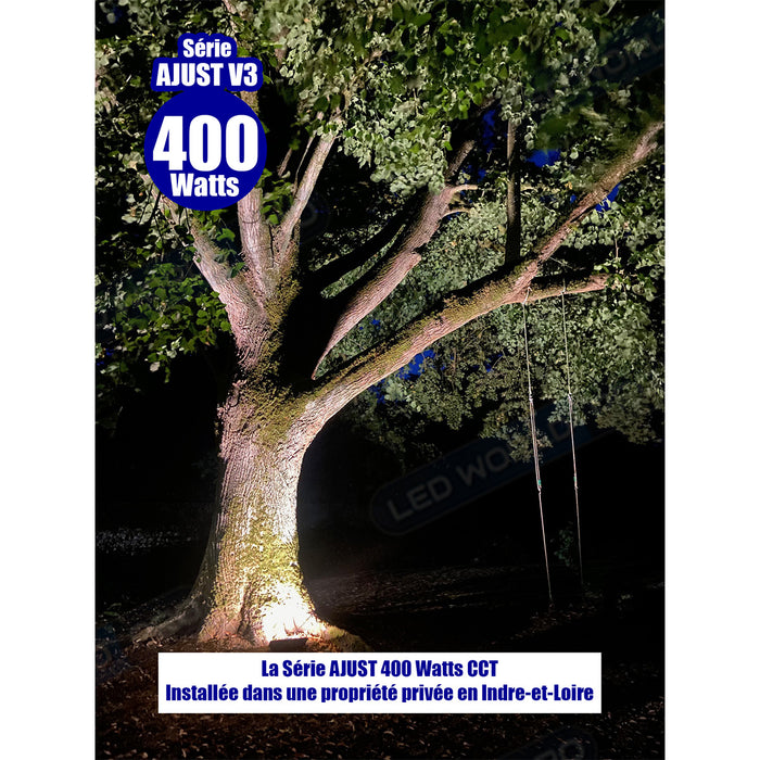 Pack de 8x Projecteurs LED solaires - Série AJUST V3 - CCT - Rendu lumineux 1200 Watts - 6300 Lumens - 90° - IP65 - Projecteur 35 x 26 x 5 cm - Panneau MONOCRISTALLIN 63 x 39 x 2 cm - Avec télécommande - Avec capteur crépusculaire