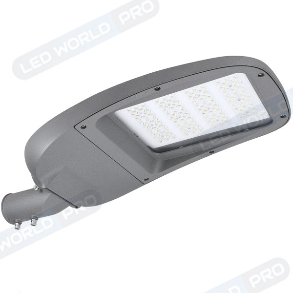 Lampe de rue filaire - Série JPR - 120 Watts - 15 600 Lumens - 130 Lumens/Watt - Angle 120° - IP66 - IK08 - 68 x 30 x 18 cm - Tube d'insertion 60mm - Support ajustable - 6000K - Couleur GRIS - Transformateur INVENTRONICS - Garantie 5 ans
