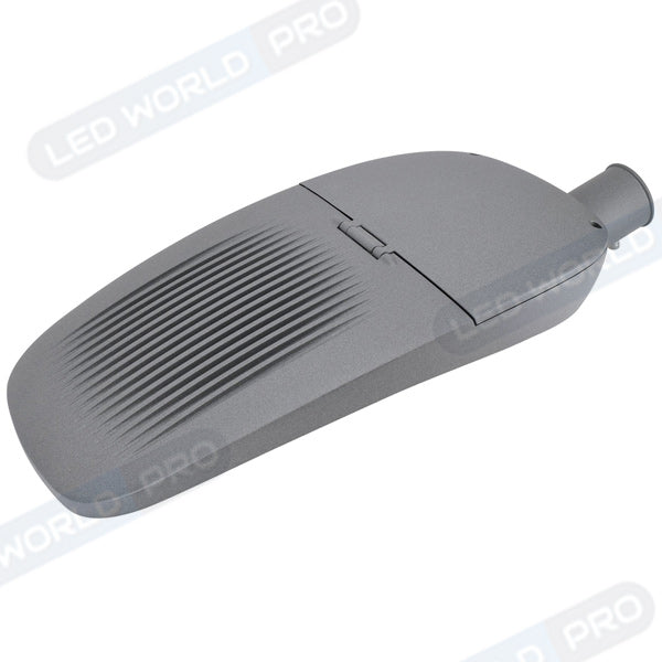 Lampe de rue filaire - Série JPR - 120 Watts - 15 600 Lumens - 130 Lumens/Watt - Angle 120° - IP66 - IK08 - 68 x 30 x 18 cm - Tube d'insertion 60mm - Support ajustable - 6000K - Couleur GRIS - Transformateur INVENTRONICS - Garantie 5 ans
