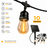 Guirlande lumineuse solaire de 10 ampoules - Série GUINGUETTE - Rendu lumineux 150 Watts - 180 Lumens (10 x 18 Lumens) - Angle 320° - IP65 - 3000K - 10 Mètres - Couleur NOIR - 4 modes d'éclairage - Avec capteur crépusculaire