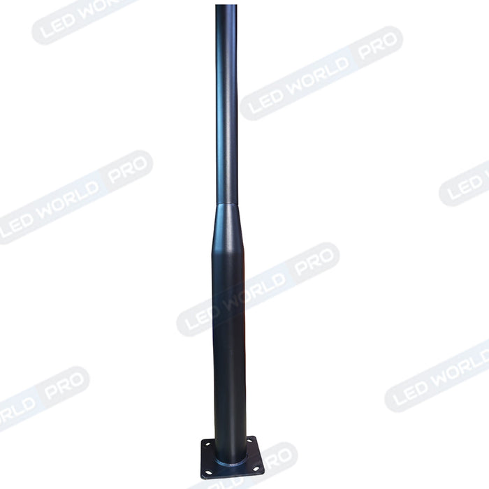 Mât / Poteau pour lampe de rue - Nouveau design - Série STANDARD V3 EVO - 3 mètres - Entraxe latéral des trous 200mm -  Couleur NOIR - Finition épurée - Base de fondation en option - Capuchon en option
