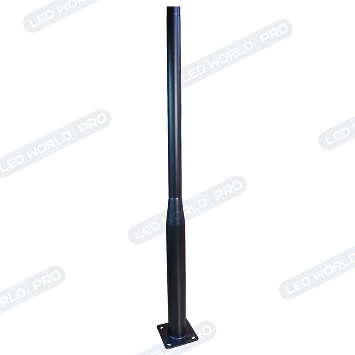 Mât / Poteau pour lampe de rue - Nouveau design - Série STANDARD V3 EVO - 3 mètres - Entraxe latéral des trous 200mm -  Couleur NOIR - Finition épurée - Base de fondation en option - Capuchon en option