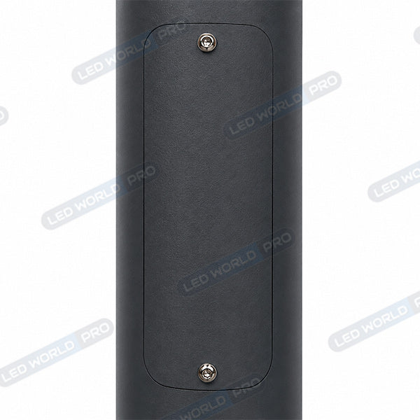 Mât / Poteau pour lampe de rue - Nouveau design - Série STANDARD V4 EVO avec TRAPPE - Vis antivol - 3 mètres - Entraxe latéral des trous 200mm -  Couleur GRIS SOMBRE - RAL 7016 - Finition épurée - Base de fondation et capuchon en option
