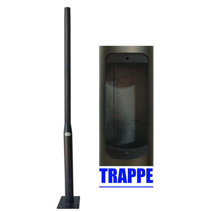 Pack lampadaire filaire complet double tête 3/4/5/6 mètres au choix : 2x Lampadaires LED filaires Série FLEX V4 EVO - Avec capteur crépusculaire + Mât STANDARD V4 EVO - Entraxe des trous 200mm - Noir / Gris + Adaptateur en ligne ou perpendiculaire