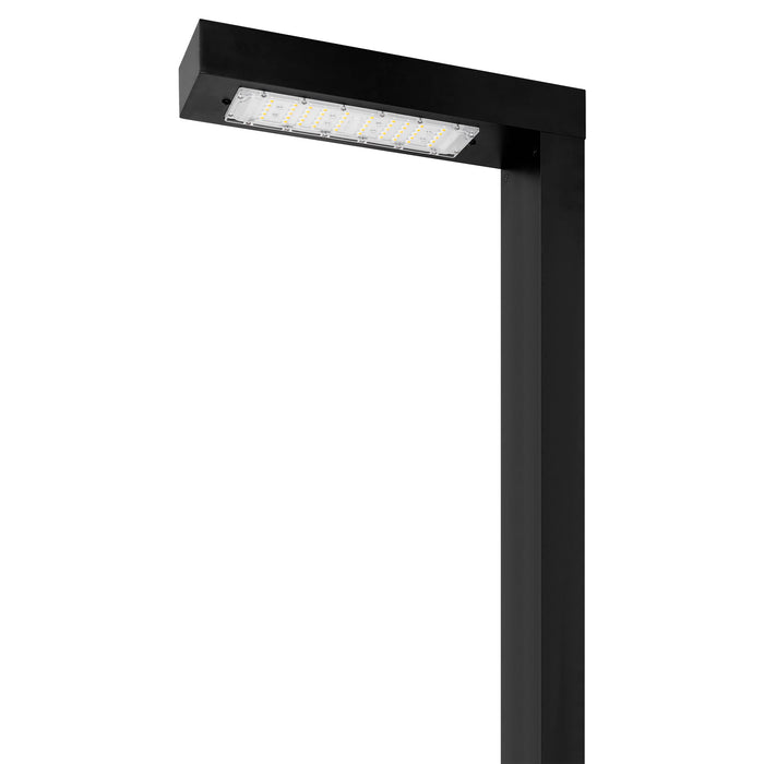 Lampe de rue / jardin filaire - Série MODERNA - 30 Watts - 4200 Lumens - 140 Lumens/Watt - Angle 140° - IP65 - 250 x 40 x 10 cm - 4000K - Bras ajustable 90° - Avec trappe - Base de fondation en option