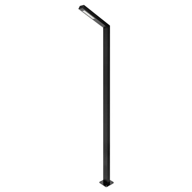 Lampe de rue / jardin filaire - Série MODERNA 50 - 50 Watts - 7000 Lumens - 140 Lumens/Watt - Angle 140° - IP65 - Hauteur 3,5 mètres - 350 x 65 x 12 cm - 4000K - Avec trappe - Base de fondation et rallonge 1 mètre en option