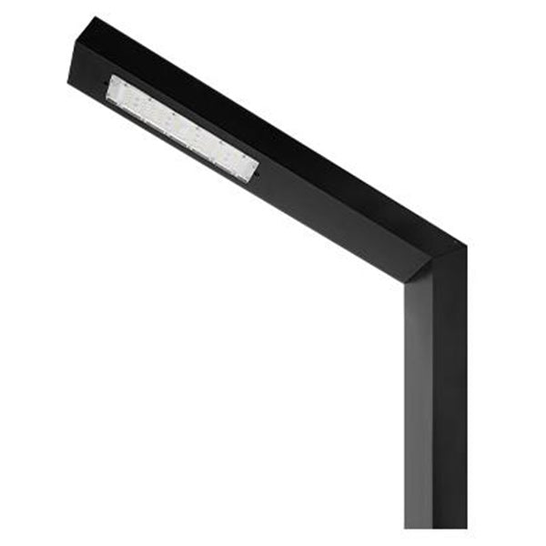 Lampe de rue / jardin filaire - Série MODERNA 50 - 50 Watts - 7000 Lumens - 140 Lumens/Watt - Angle 140° - IP65 - Hauteur 3,5 mètres - 350 x 65 x 12 cm - 4000K - Avec trappe - Base de fondation et rallonge 1 mètre en option
