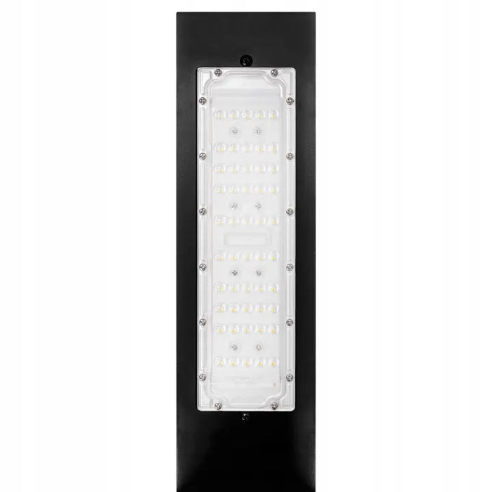 Lampe de rue / jardin filaire - Série MODERNA 50 - 50 Watts - 7000 Lumens - 140 Lumens/Watt - Angle 140° - IP65 - Hauteur 3,5 mètres - 350 x 65 x 12 cm - 4000K - Avec trappe - Base de fondation et rallonge 1 mètre en option