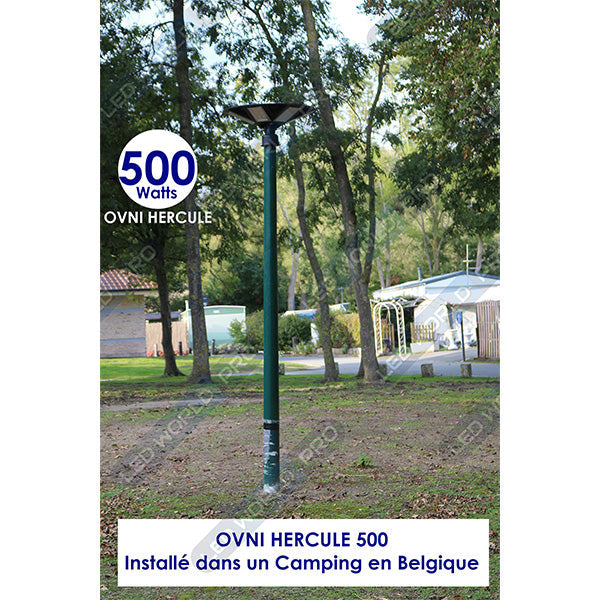 Pack de 2x Lampes solaires pour extérieur - Série OVNI - Version HERCULE 800 - 2700 Lumens - Angle 360° - IP65 - Lampe 745 x 135 mm - Panneau 625 x 345 mm - Diamètre tube d'insertion  60 - 76 mm - Détecteur PIR – Capteur crépusculaire - 6000k