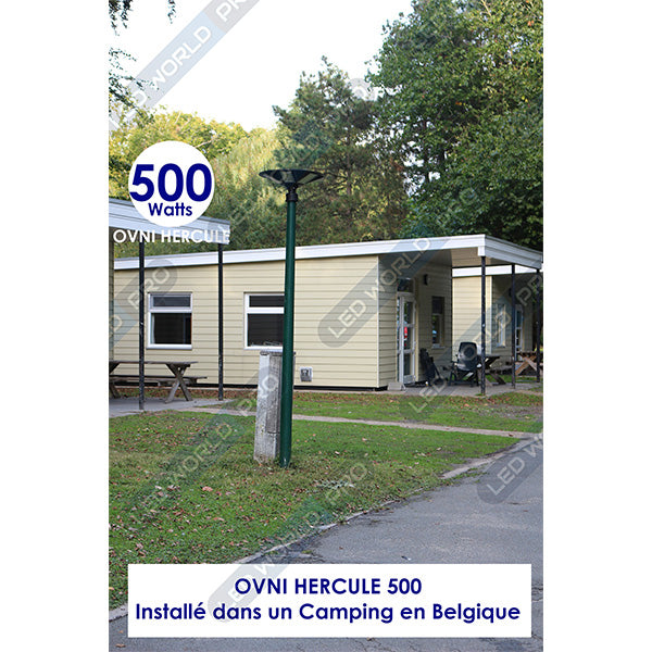 Lampe solaire pour extérieur - Série OVNI - Version HERCULE 800 - 2700 Lumens - Angle 360° - IP65 - Lampe 745 x 135 mm - Panneau 625 x 345 mm - Diamètre tube d'insertion  60 - 76 mm - Détecteur PIR – Capteur crépusculaire - Télécommande - 6000k