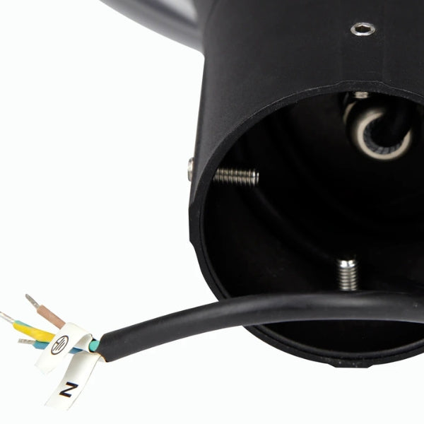 Lampe de jardin et parking filaire - Série OVALI GARDEN - 4000k - 30 Watts - 4500 Lumens - 150 Lumens/watt - IK08 - IP66 - 100° ajustable - 57 x 45 cm - Tube d’insertion 60mm - Garantie 5 ans