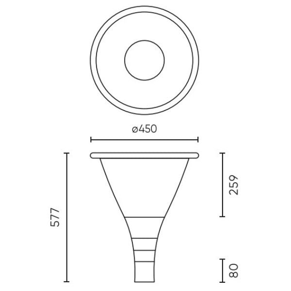 Lampe de jardin et parking filaire - Série OVALI GARDEN - 4000k - 30 Watts - 4500 Lumens - 150 Lumens/watt - IK08 - IP66 - 100° ajustable - 57 x 45 cm - Tube d’insertion 60mm - Garantie 5 ans