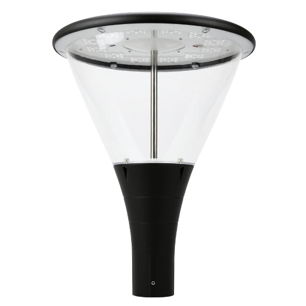 Lampe de jardin et parking filaire - Série OVALI GARDEN - 4000k - 30 Watts - 4500 Lumens - 150 Lumens/watt - IK08 - IP66 - 100° ajustable - 57 x 45 cm - Tube d’insertion 60mm - Garantie 5 ans