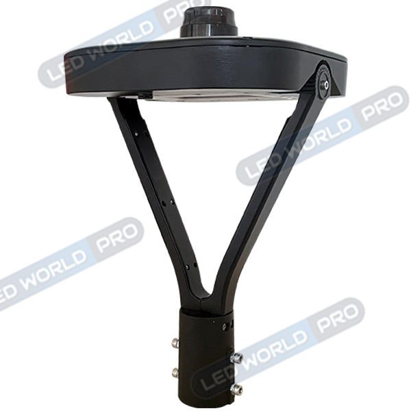 Lampe de jardin et parking filaire CCT (3000k/4000k/6500k) - Série OVALI V3 - 50 Watts - 8350 Lumens - 167 Lumens/watt - IK08 - IP66 - 120° ajustable - 44 x 30 x 30 cm - Tube d’insertion 48 / 60mm - Capteur crépusculaire en option - Garantie 5 ans