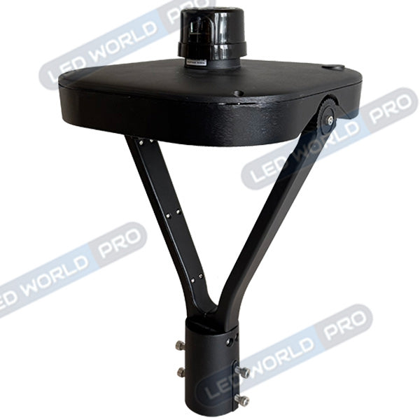 Lampe de jardin et parking filaire CCT (3000k/4000k/6500k) - Série OVALI V3 - 50 Watts - 8350 Lumens - 167 Lumens/watt - IK08 - IP66 - 120° ajustable - 44 x 30 x 30 cm - Tube d’insertion 48 / 60mm - Capteur crépusculaire en option - Garantie 5 ans