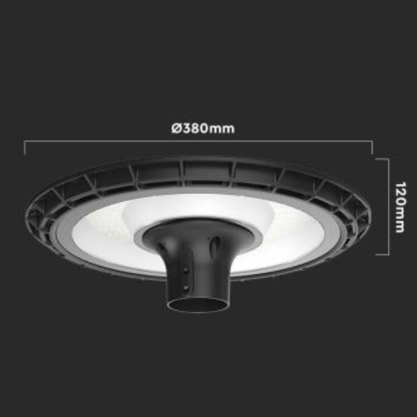 Lampe jardin / Parking - Filaire - Série OVALI ZAK - 60 Watts - 6000 Lumens - 100 Lumens/watt - Angle 110° - IP65 - 380 x 44 mm - 5000K - Structure en ALUMINIUM - Tube d’insertion 60mm - Garantie 5 ans