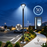 Pack lampadaire filaire complet 3/4/5/6 mètres au choix : Lampe filaire Série OVALI V3 + Mât EVO - Entraxe des trous 200mm - Noir