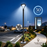 Pack lampadaire filaire complet 3/4/5/6 mètres au choix : Lampe filaire Série OVALI V3 + Mât EVO - Entraxe des trous 200mm - Noir