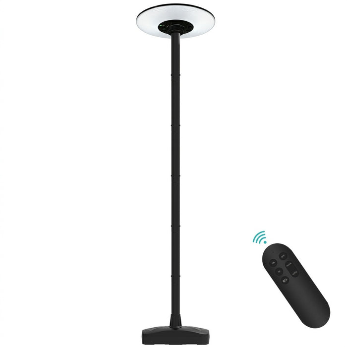 Lampe de jardin et parking solaire - Série OVNI MOBILE - CCT (Couleur Changeante en Température) - 500 Watts - 1800 Lumens - IP65 - Angle 120° - Lampe 45 x 11 cm -  Capteur de mouvement - Capteur crépusculaire - Avec Télécommande - Mât 2,5 mètres inclus