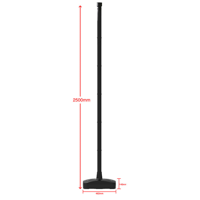Lampe de jardin et parking solaire - Série OVNI MOBILE - CCT (Couleur Changeante en Température) - 500 Watts - 1800 Lumens - IP65 - Angle 120° - Lampe 45 x 11 cm -  Capteur de mouvement - Capteur crépusculaire - Avec Télécommande - Mât 2,5 mètres inclus