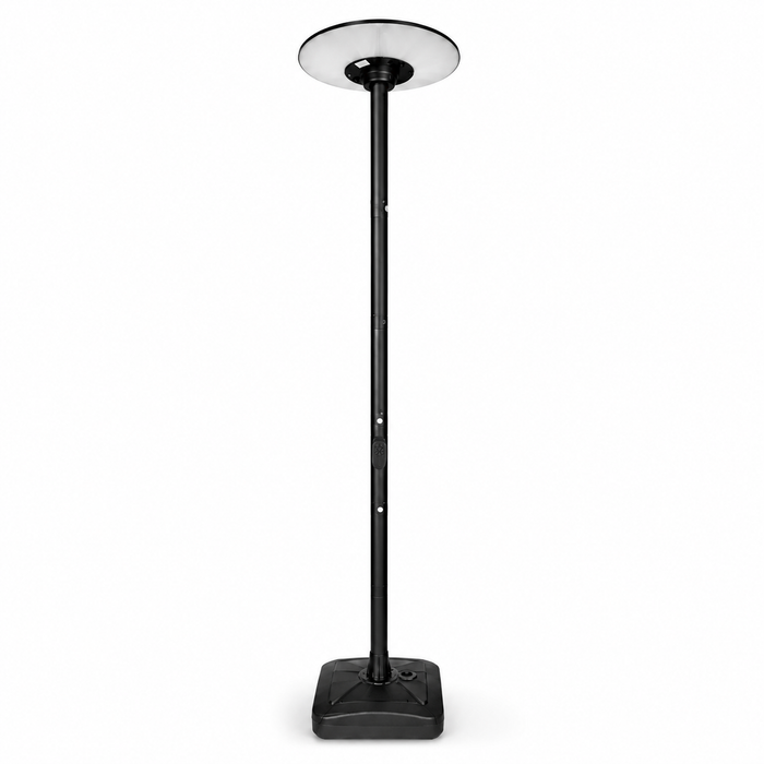 Lampe de jardin et parking solaire - Série OVNI MOBILE - CCT (Couleur Changeante en Température) - 500 Watts - 1800 Lumens - IP65 - Angle 120° - Lampe 45 x 11 cm -  Capteur de mouvement - Capteur crépusculaire - Avec Télécommande - Mât 2,5 mètres inclus