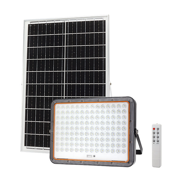 Pack de 2x Projecteurs LED solaires - Série PERFORMANCE V2 - 400 Watts - 6000 Lumens - Angle 90° - IP65 - Lampe 30 x 23 x 4 cm - Avec télécommande - Capteur crépusculaire - 6000k