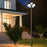 Pack lampadaire solaire complet 3/4/5/6 mètres au choix : Lampe solaire Série OVNI CRYSTAL V2 + Mât EVO - Entraxe des trous 200mm - Noir