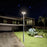 Pack lampadaire solaire complet 3/4/5/6 mètres au choix : Lampe solaire Série OVNI FUTUR V1 + Mât EVO - Entraxe des trous 200mm - Noir/Gris au choix
