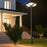 Pack lampadaire solaire complet 3/4/5/6 mètres au choix : Lampe solaire Série OVNI TRICOLORE + Mât EVO - Entraxe des trous 200mm - Noir
