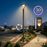 Pack lampadaire filaire complet 3 mètres : Lampe jardin / Parking - Série OVALI  V3 - 50 Watts - 3000K + Mât STANDARD V4 ECO 3 mètres NOIR avec trappe - Entraxe latéral des trous 160mm - Capteur crépusculaire en option
