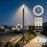 Pack lampadaire filaire complet 4 mètres : Lampe jardin / Parking - Série OVALI  V3 CCT - 50 Watts + Mât STANDARD V4 ECO 4 mètres NOIR avec trappe - Entraxe latéral des trous 160mm - Capteur crépusculaire en option