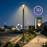 Pack lampadaire filaire complet 4 mètres : Lampe jardin / Parking - Série OVALI  V3 - 50 Watts - 3000K + Mât STANDARD V4 ECO 4 mètres NOIR avec trappe - Entraxe latéral des trous 160mm - Capteur crépusculaire en option