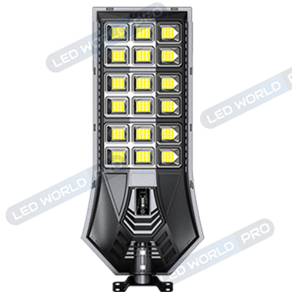 Pack de 4x Lampadaires solaires extérieurs de rue / parking - Série POWER ULTRA V2 CCT (Couleur Changeante en Température) - 400 Watts - 1500 Lumens - Angle 140*70° - IP66 - 58 x 27 x 7 cm - Télécommande - Détecteur de mouvement - Tube d’insertion 45 mm