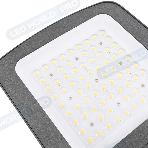 Projecteur LED filaire  - Série ELITE V2 - 100 Watts - 17 000 Lumens - 170 Lumens/Watt - Angle 90° - IP66 - IK08 - 42 x 29 x 5 cm - 4000K - Couleur GRIS - Transformateur INVENTRONICS - Garantie 5 ans